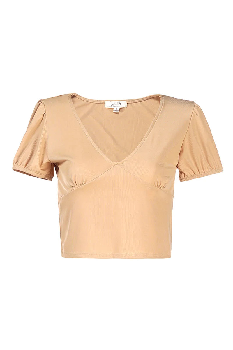 London Rag Pleated V Neck Top