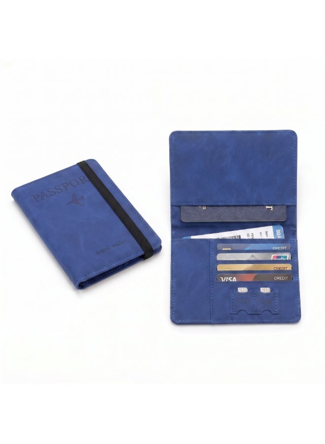 Premium Travel Wallet & Passport Holder with Elastic Band | Water-Resistant Organizer with 4 Card Slots & 2 SIM Pockets - Image 4