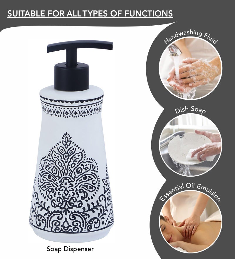 Obsessions Polyresin Classical 4 Pcs Bathset_White & Black - Image 3