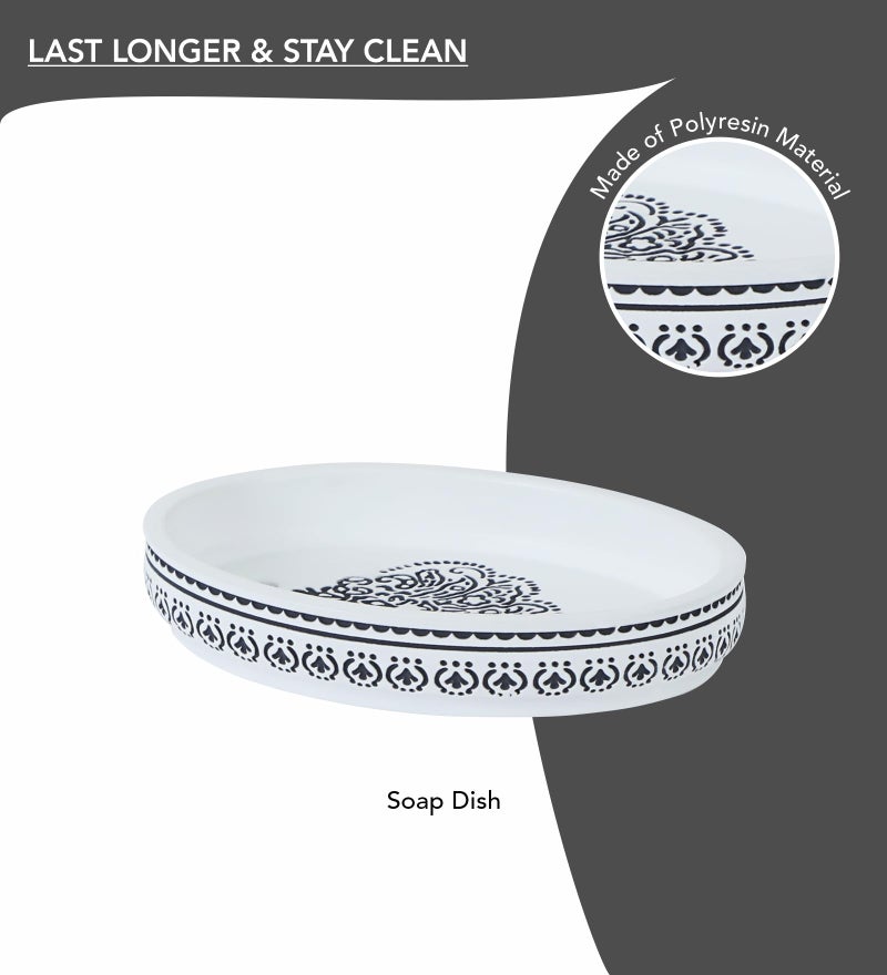 Obsessions Polyresin Classical 4 Pcs Bathset_White & Black - Image 5