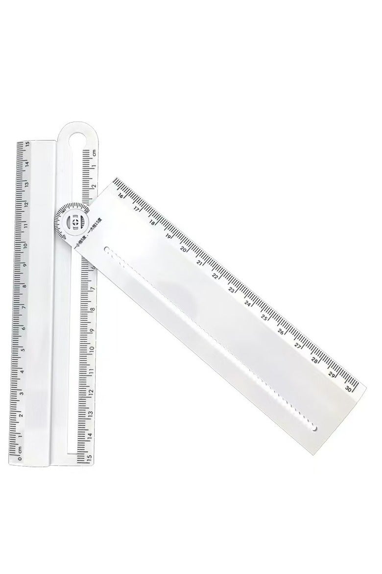 1pcs Multifunctional Folding Geometric Drawing RulerMathematical Line Circular Geometry Template with Angle Measurement for School Office Drafting
