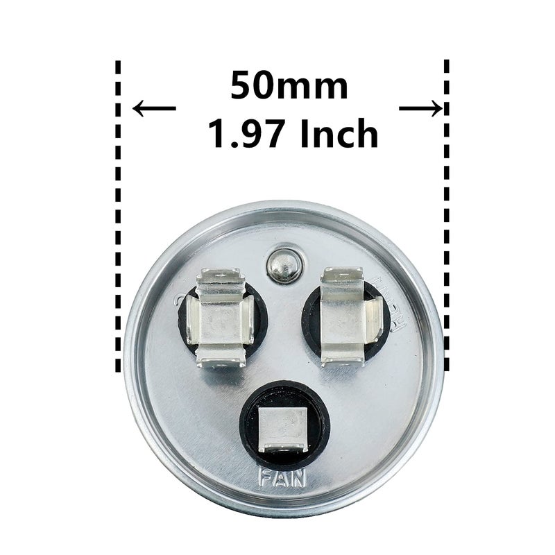 BOJACK 45+5uF 45/5MFD ±6% 370V CBB65 Dual Run Circular Start Capacitor for AC Motor Run or Fan Start or Condenser Straight - Image 2