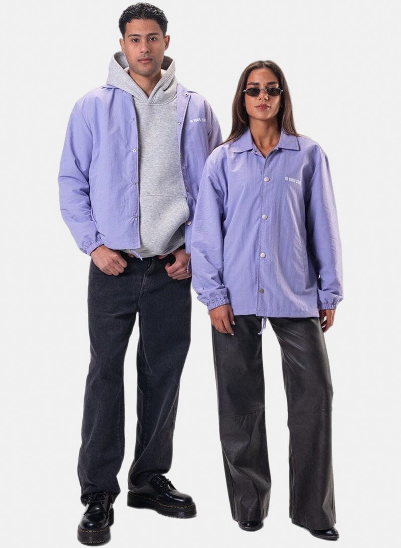 In Your Shoe Purple Printed Regular Windbreaker - Image 1