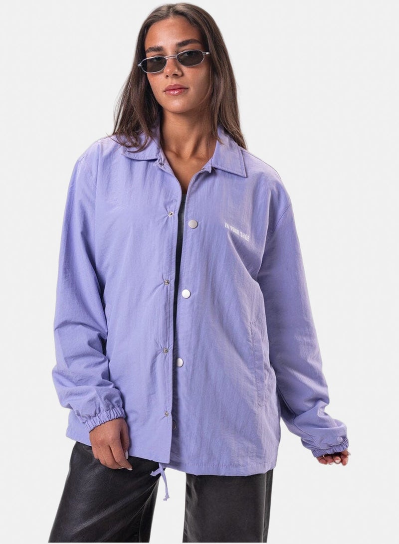 In Your Shoe Purple Printed Regular Windbreaker - Image 2