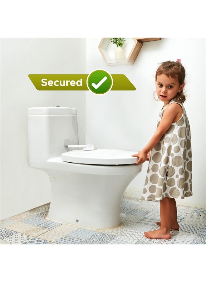 Wappa Baby قفل مرحاض للأطفال من واپا بيبي - 9"L x 4"W - قفل غطاء مرحاض مثالي لحماية الأطفال - تركيب سهل بدون أدوات مع لاصق 3M - قفل مقعد مرحاض آمن للغاية - يناسب معظم المراحيض - أبيض (1 عبوة) - Image 2
