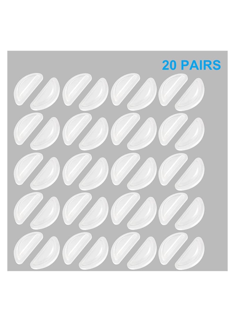 Captaintech - Eyeglass Nose Pads, Soft Silicone Adhesive Glasses, Anti-Slip Heighten Air Chamber Nose Pads, Design More Soft and Comfortable for Full Plastic Frames, Eyeglasses, Sunglasses 20 Pairs - Image 1