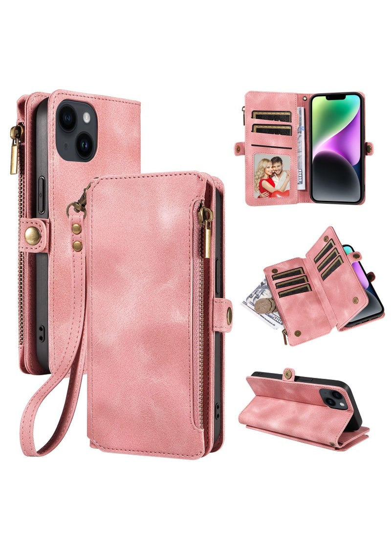 Gerenic Phone Case, Compatible with iPhone 15/15Plus/15Pro/15Pro Max, Phone Cover with RFID Blocking, Zipper Credit Card Holder, Flip Folio Book PU Leather Phone Case, Shockproof Cover for Women Men  - Image 1