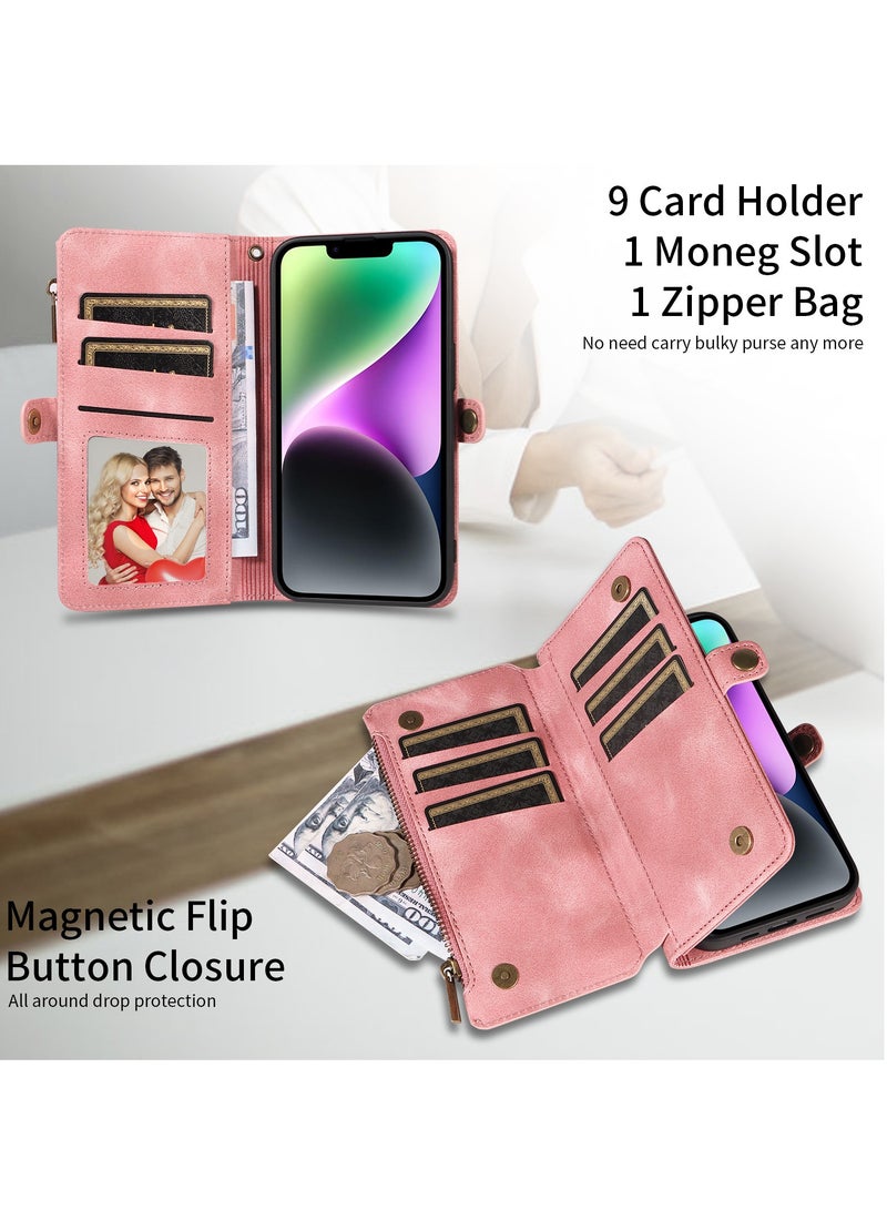 Gerenic Phone Case, Compatible with iPhone 15/15Plus/15Pro/15Pro Max, Phone Cover with RFID Blocking, Zipper Credit Card Holder, Flip Folio Book PU Leather Phone Case, Shockproof Cover for Women Men  - Image 4