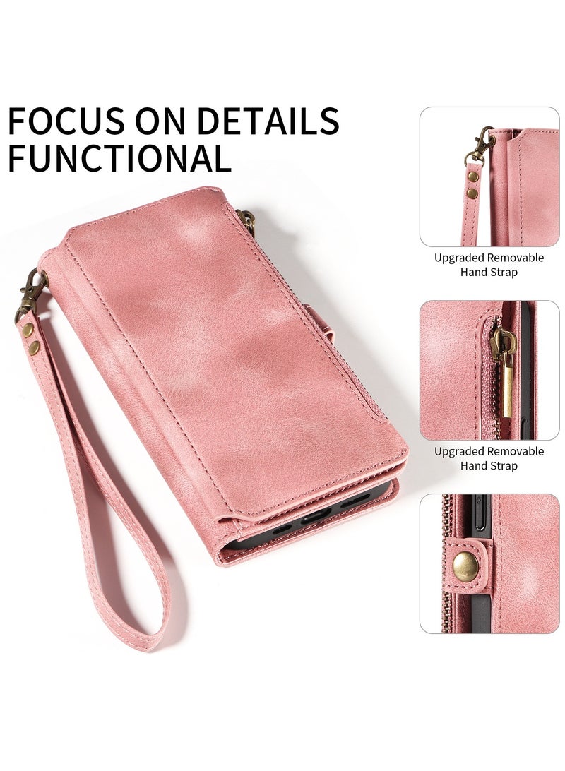 Gerenic Phone Case, Compatible with iPhone 15/15Plus/15Pro/15Pro Max, Phone Cover with RFID Blocking, Zipper Credit Card Holder, Flip Folio Book PU Leather Phone Case, Shockproof Cover for Women Men  - Image 5