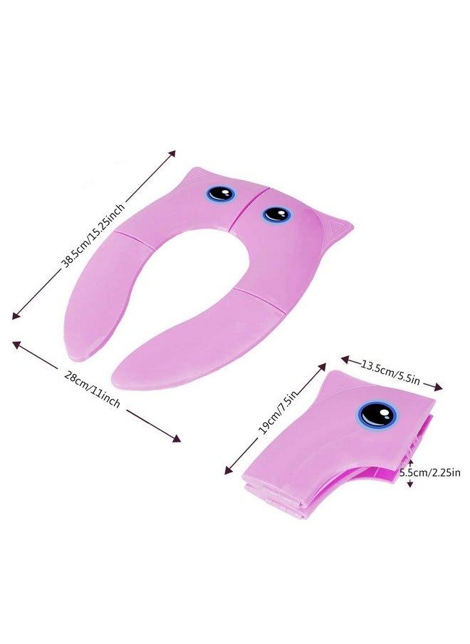 Techhark TECHHARK® Baby Potty Training Toilet Seat for Boys And Girls Kids, Non-Slip with Splash Guard, Fits Round & Oval Toilets, (TRAVEL PINK)  - Image 3
