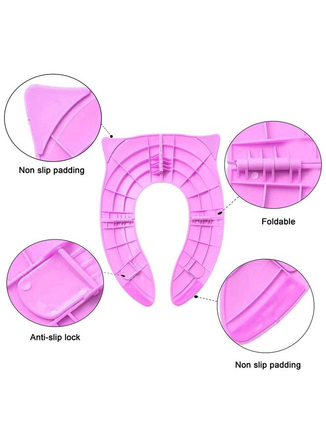 Techhark TECHHARK® Baby Potty Training Toilet Seat for Boys And Girls Kids, Non-Slip with Splash Guard, Fits Round & Oval Toilets, (TRAVEL PINK)  - Image 4