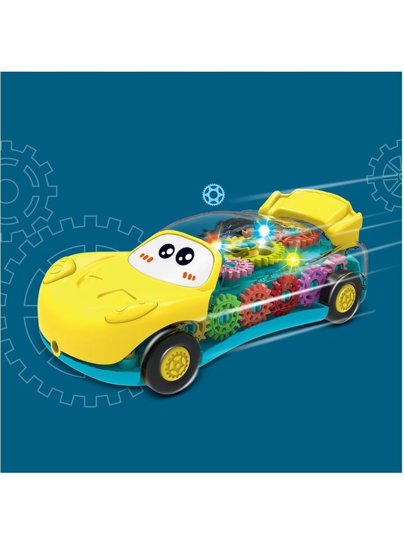 Toyland Children's 2 in 1 Transparent Gear Car Early Education Toy Mobile Phone Car with Light and Music - Image 1