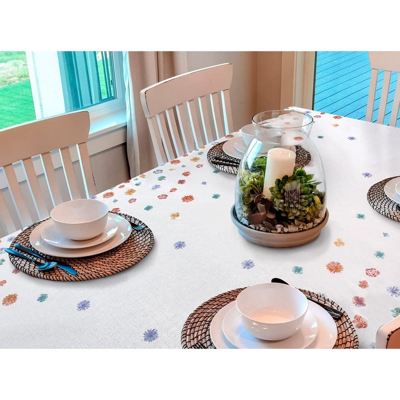 Freelance PVC Blossom Dining Table Cover Cloth Tablecloth Waterproof Protector 46 Seater 54 X 78 inches with WhiteLaced Edges Product of Meiwa Japan - Image 2