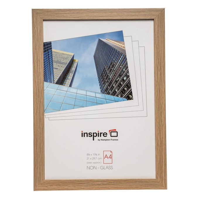 A4 PHOTO FRAME 21X30CM NATURAL WOOD EFFECT PACK OF 1 ACRYLIC FRONT FIXING CLIPS PORTRAIT OR LANDSCAPE FOR CERTIFICATES PHOTOS ARTWORK