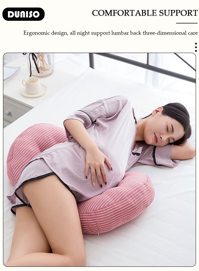DUNISO Maternity Pillow Comfortable Pregnancy Pillows for Sleeping, Maternity/Pregnancy Body Pillow Support for Back, Legs, Belly of Pregnant Women, Detachable and Adjustable with Pillow Cover - Image 4
