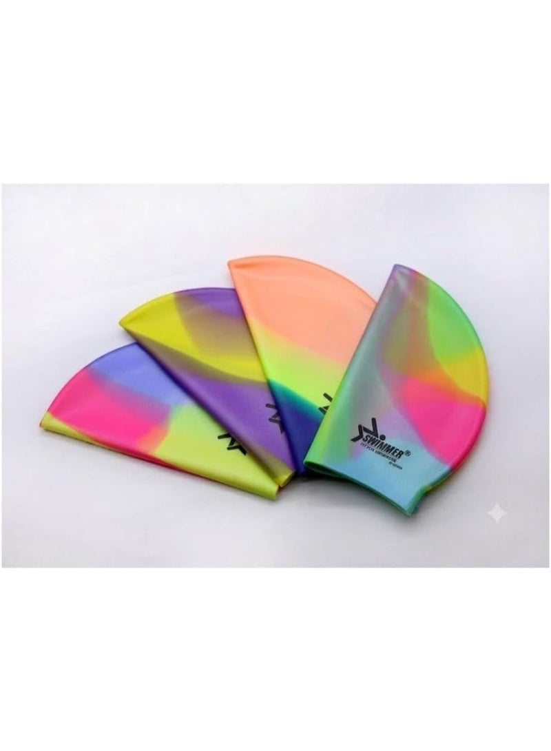 Multicolored Swimming Cap with Stylish Design