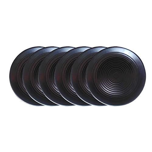 Everbuy® Spiral Black Quarter Dinner Plates Melamine Chapati Plates Set of 12 pcs (Quarter 8 Inch) - Image 2