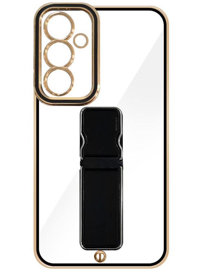 ( Case cover for Samsung Galaxy A55 ) Case Electroplated Edge Case with Kickstand Soft Shockproof Protective Case Cover Full Camera Protection