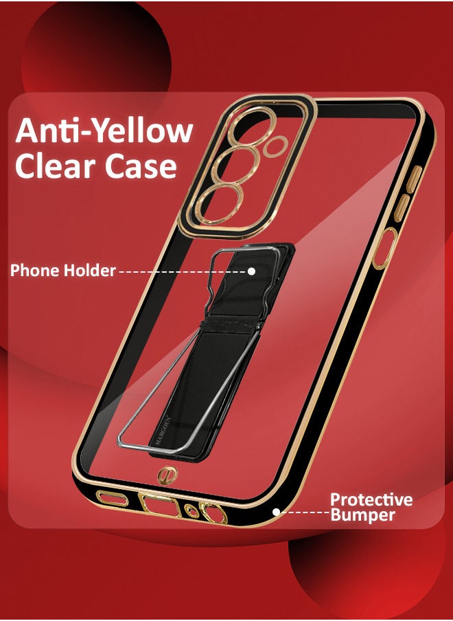 ( Case cover for Samsung Galaxy A55 ) Case Electroplated Edge Case with Kickstand Soft Shockproof Protective Case Cover Full Camera Protection