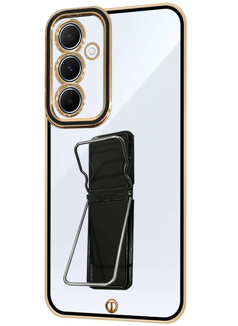( Case cover for Samsung Galaxy A55 ) Case Electroplated Edge Case with Kickstand Soft Shockproof Protective Case Cover Full Camera Protection