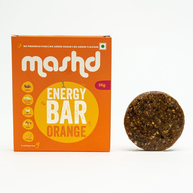 Mashd Energy Bars Orange (Pack of 3 x 35g) | No Added Sugar | No Added preservative | No Added flavour | Healthy Wholesome Natural Snack - Image 2