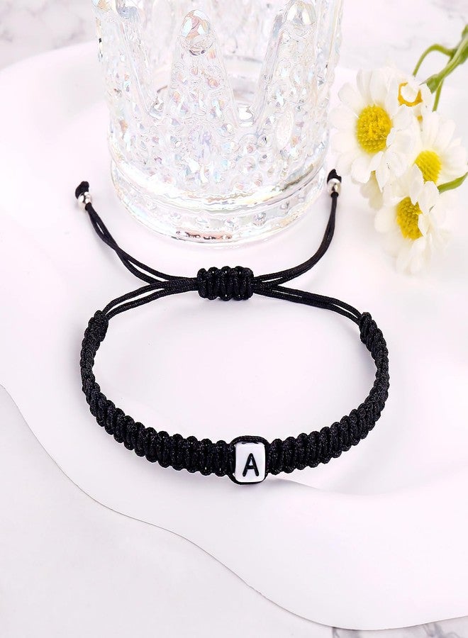 SUMMER LOVE Initial Bracelets for Couples Women Men Initial Charm Handmade Rope Braided Letter Bracelet for Teen Girls Boys Adjustable Jewelry Christmas Gifts for Him Her (A) - Image 4