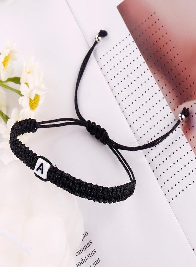SUMMER LOVE Initial Bracelets for Couples Women Men Initial Charm Handmade Rope Braided Letter Bracelet for Teen Girls Boys Adjustable Jewelry Christmas Gifts for Him Her (A) - Image 3