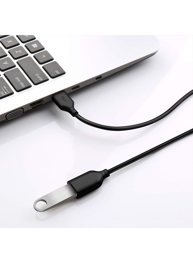 Fasgear Fesgear USB 2.0 Extension Cable: 2 Pack 6ft USB 2.0 Type A Male to Female Extension Cord Data Transfer Extender with Gold-Plated Connector for USB Flash Drive/Hard Drive/Mouse/Printer (Black) - Image 5