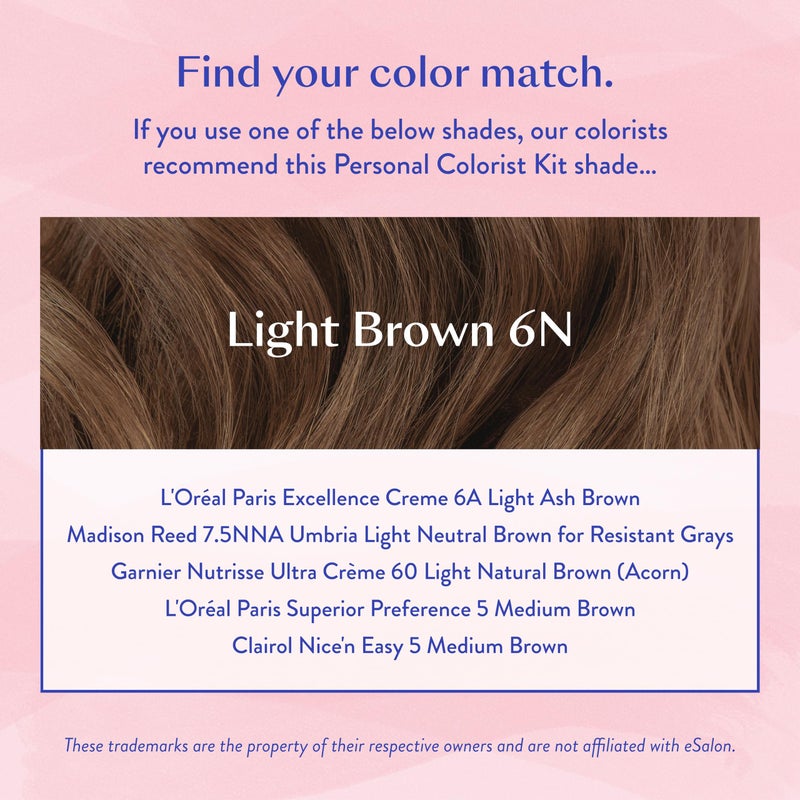 eSalon Permanent Hair Color & Hair Dye - Light Brown - Professional-Grade Ammonia-Free Personal Colorist for Up To 100% Gray Coverage on All Hair Types - Image 5