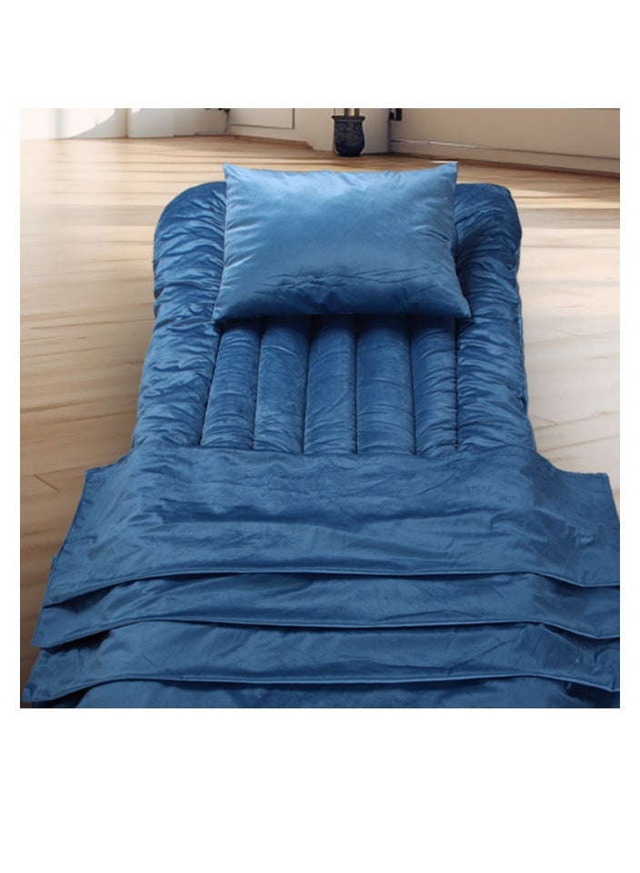 SMART HOME The 4-in-1 guest package consists of a mattress, a light blanket, a pillow, and an elegant bag. A soft velvet package made of high-quality materials. A single-person natural cotton mattress measuring 200x90 x10 cm.  - Image 2