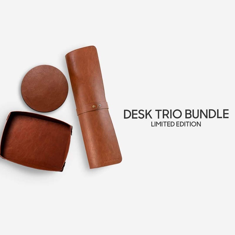 Daily Objects Turf Desk Mat Trio Bundle | Turf Vegan Tray | Orb Mouse Pad - Limited Edition | Work from Home/Office/Gaming | Premium Vegan Leather | Anti-Skid | Anti-Slip | Reversible | 85 * 45 cm |Tan - Image 5