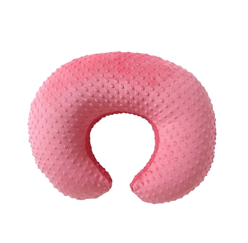 QUENESS Nursing Pillow and Positioner, Breastfeeding, Bottle Feeding, Baby Sitting Support with Removable Ultra Soft Cover, Tummy Time Support for Baby Boys and Girls (StrawberryRed) - Image 3