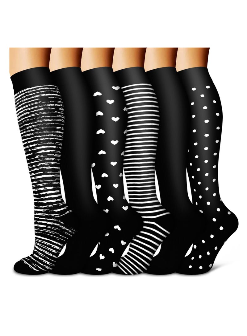 Copper Compression Socks for Men & Women - Ultimate Support for Nurses, Runners, Hikers, and Recovery (6 Pairs, Size L/XL) - Image 1