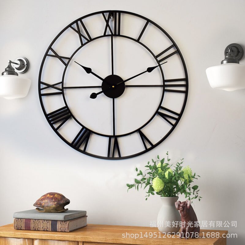 Scandinavian Elegant Simple Stylish Creative Fashion Living Room American Modern Loft Cafe Iron Large Wall Clock - Image 4