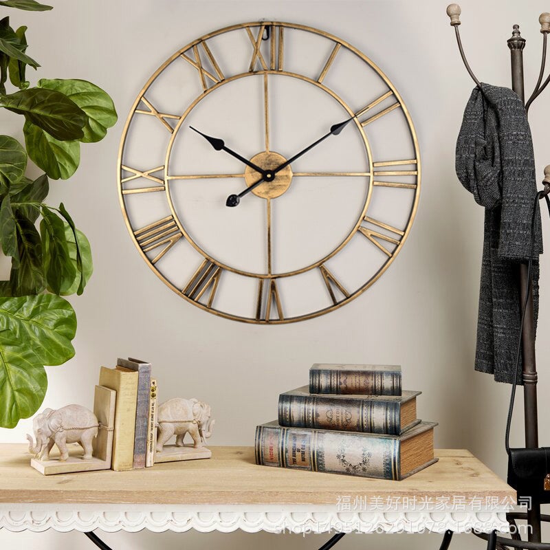 Scandinavian Elegant Simple Stylish Creative Fashion Living Room American Modern Loft Cafe Iron Large Wall Clock - Image 5