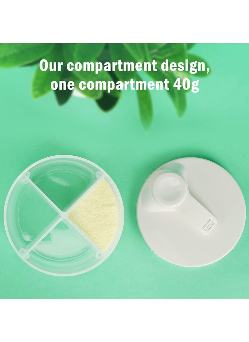 Oasisgalore Baby Formula Dispenser On The Go, Non-Spill Rotating Four-Compartment Formula Container to Go, Milk Powder Kids Snack Container for Infant Toddler Travel Outdoor,baby food container (white)  - Image 5