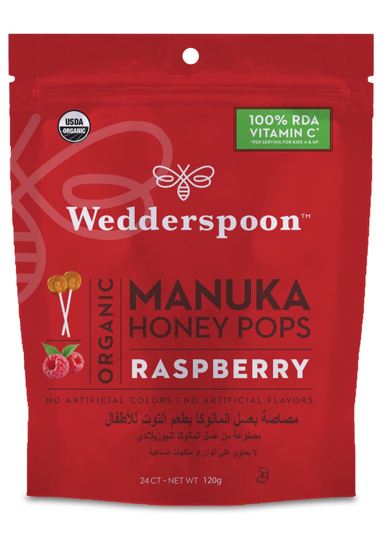 Wedderspoon MANUKA HONEY LOLIPOPS RASPERRY 24 PCS  - Image 2