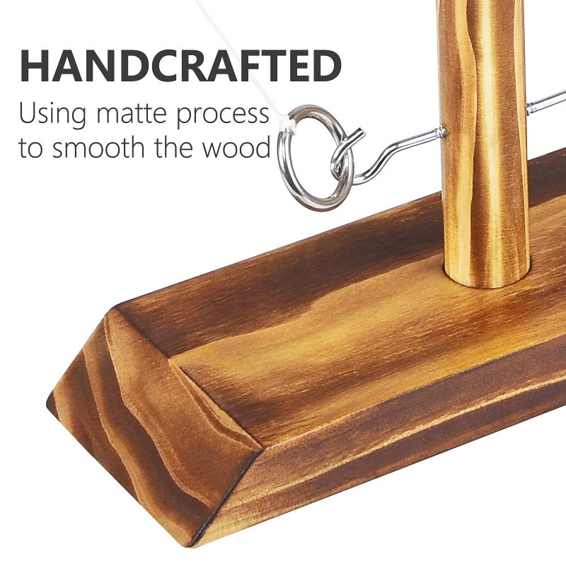 Bestdon Ring Toss Games for Adults, Fast-Paced Interactive Toss Games with Shot Ladder Bundle, Outdoor Indoor Handmade Wooden Hook and Ring Game for Bars, Home, Large - Image 3