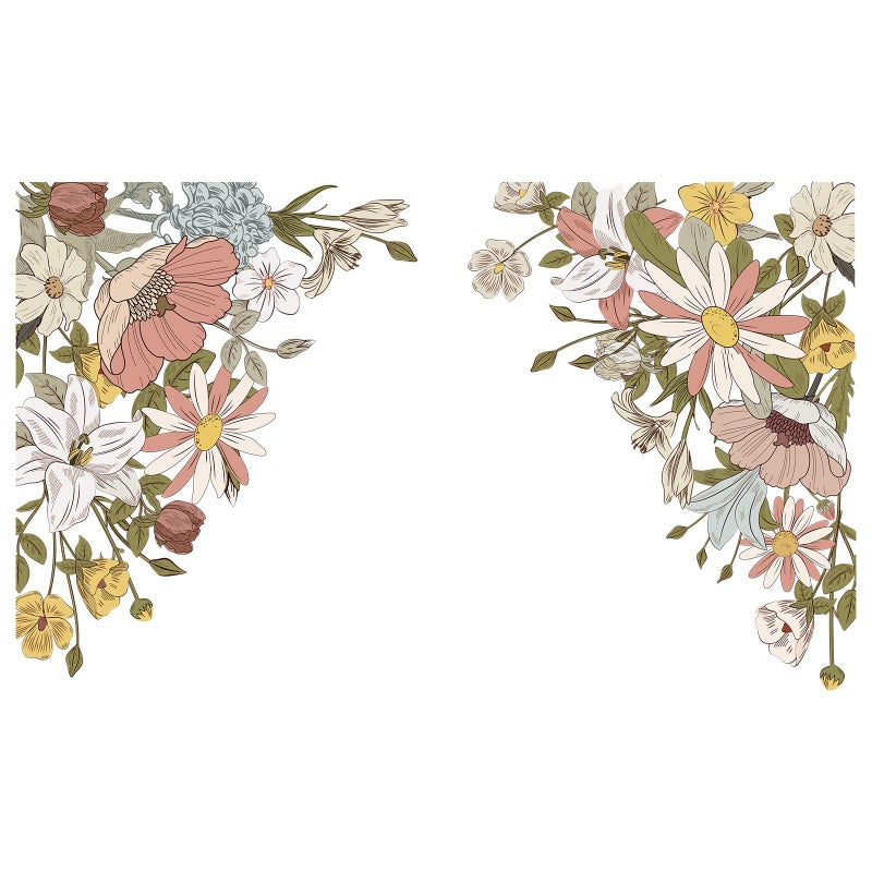 Kasubeso Large Pink Flowers Wall Decals, Colorful Floral Botanic Wall Stickers, Spring Peel and Stick Wallpaper for Girls Bedroom Nursery Classroom Living Room Wall Decor - Image 3