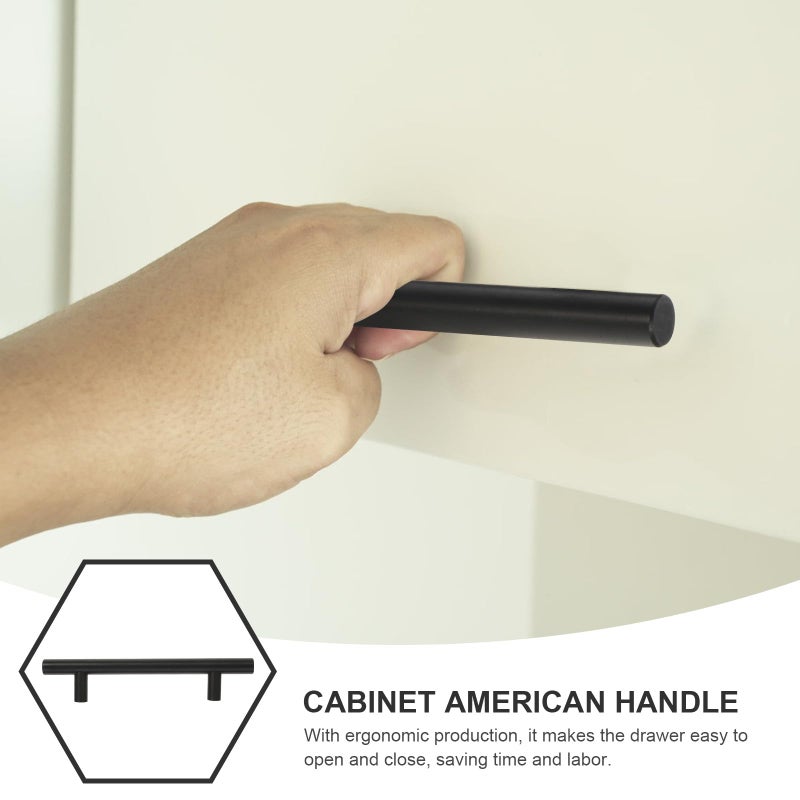 Matte Black Cabinet Knobs and Drawer Pulls 96mm Hole Spacing American Style Wardrobe Kitchen Hardware - Image 4