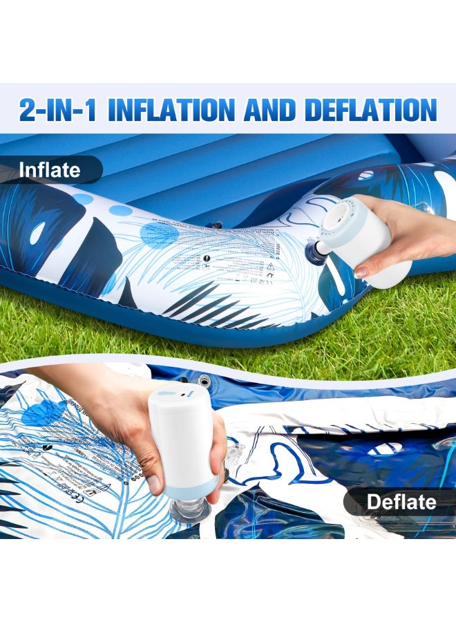 Hihonor Portable Mini Air Pump for Inflatables, 2000mAh USB-C Rechargeable Electric Inflator Air Pump with 5 Nozzles, 4KPa Ultra-Fast Inflation/Deflation Tiny Air Pumps for Pool Floats, Air Mattress - Image 3