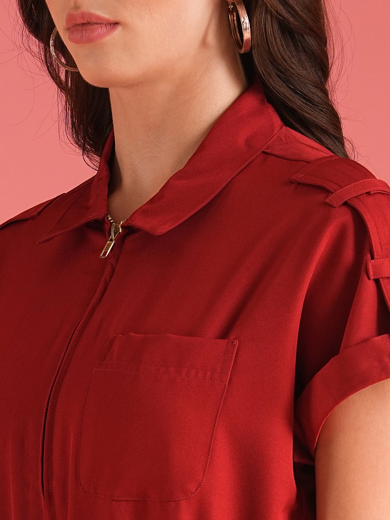 globus Globus Women Shirt Collar Basic Jumpsuit - Image 4