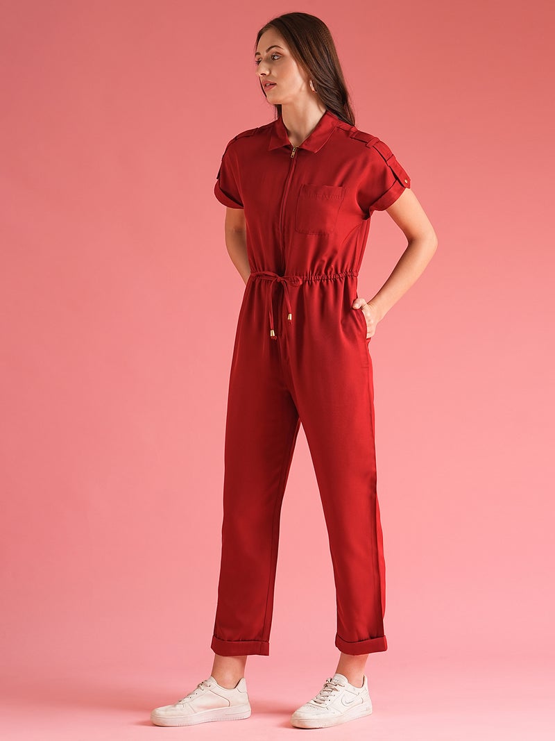 globus Globus Women Shirt Collar Basic Jumpsuit - Image 2