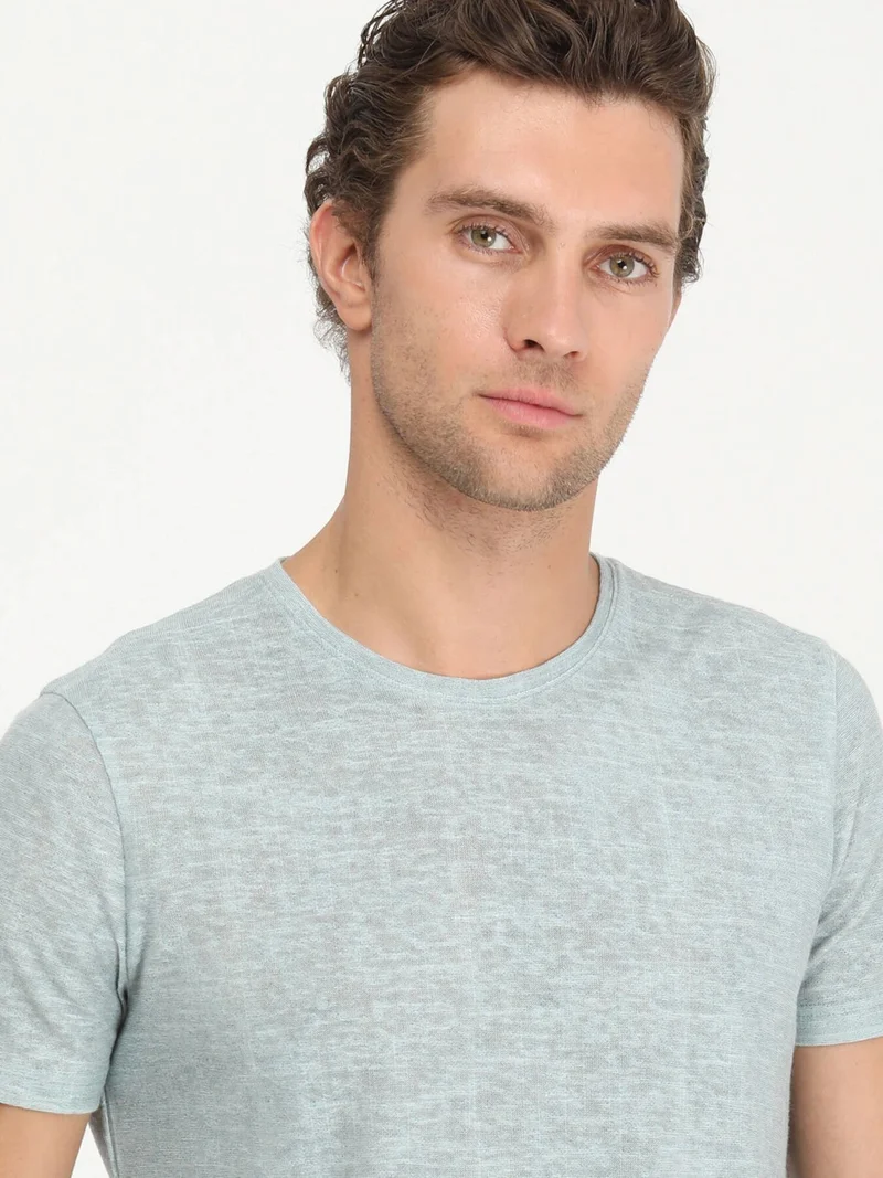 كيب Dark Mint Printed Crew Neck Cotton Blend T-Shirt