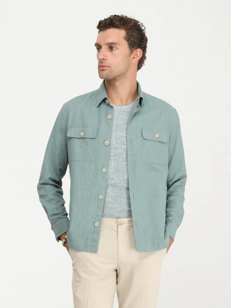 كيب Dark Mint Printed Crew Neck Cotton Blend T-Shirt