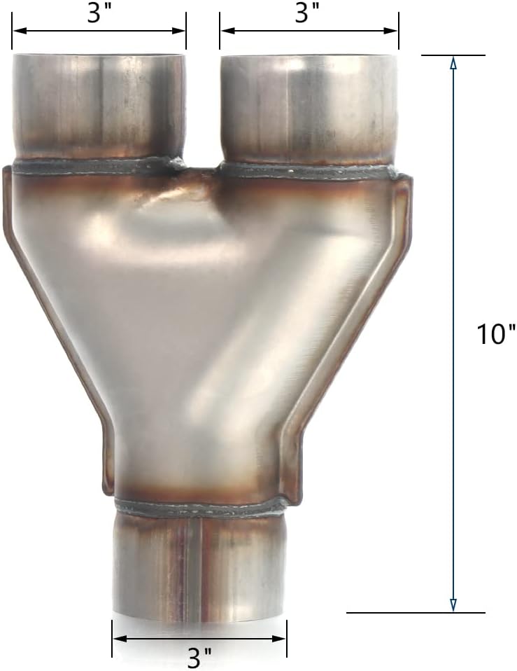 LCGP 3 Inch Inlet Y Pipe, Universal Stainless Steel Diesel Y-Pipe - Image 2