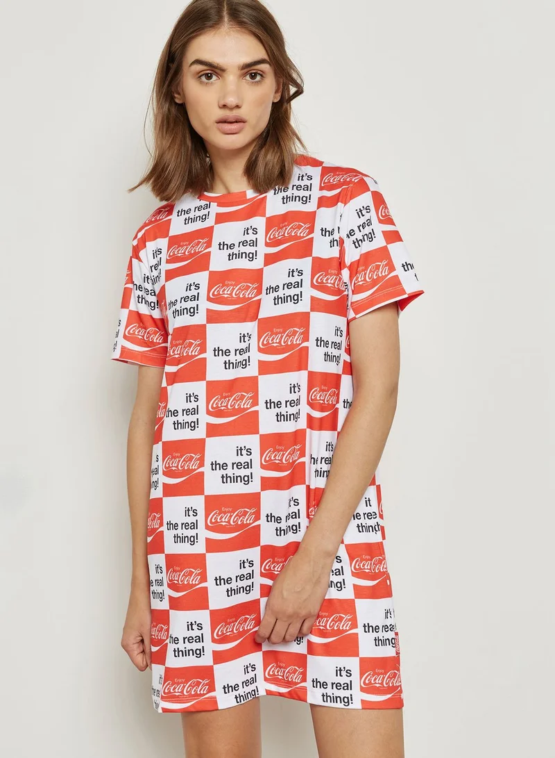 Hype Coca Cola Printed T-Shirt Dress