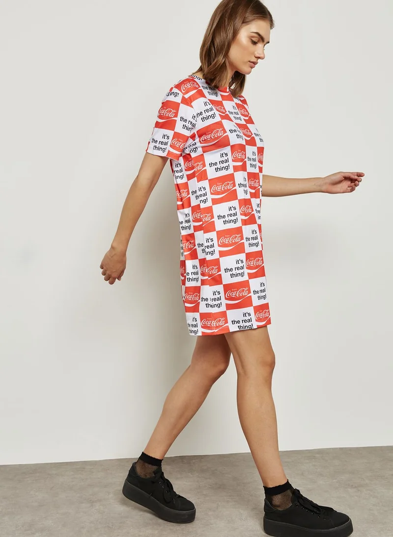 Hype Coca Cola Printed T-Shirt Dress