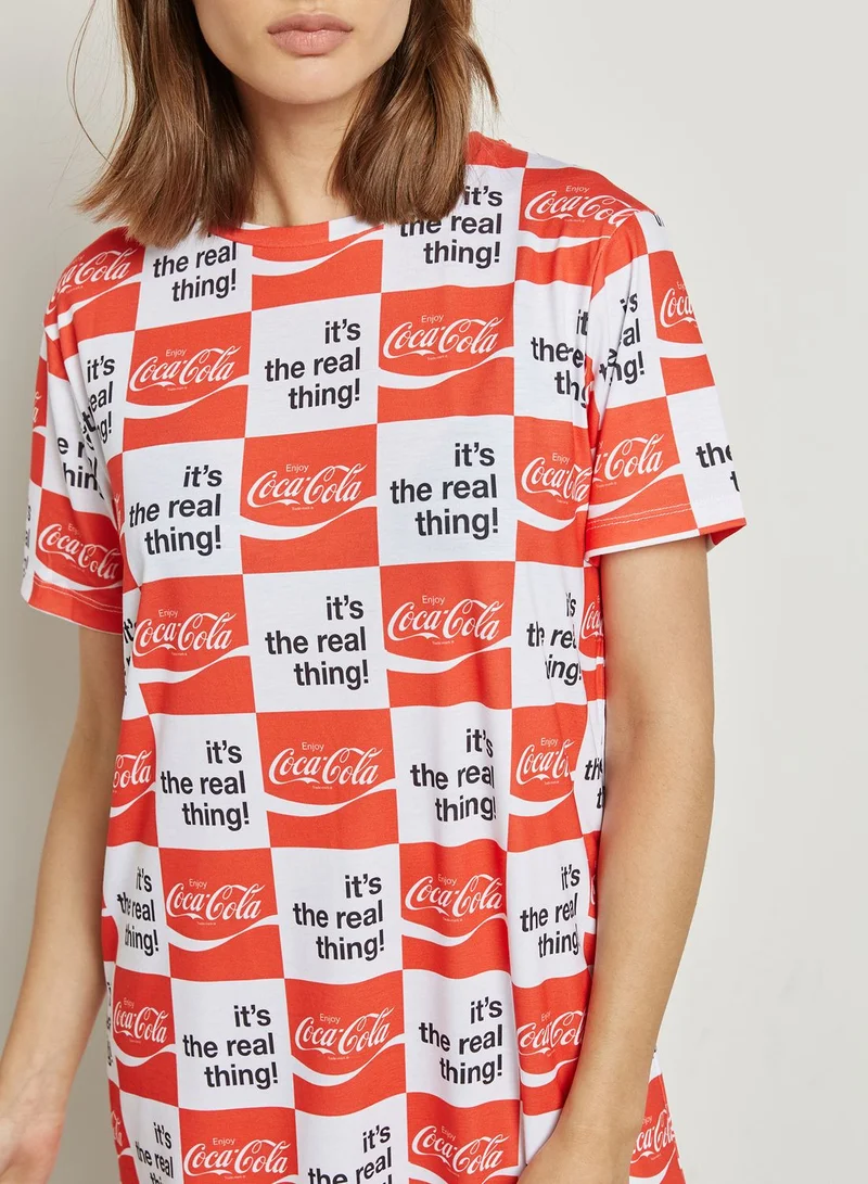 Hype Coca Cola Printed T-Shirt Dress