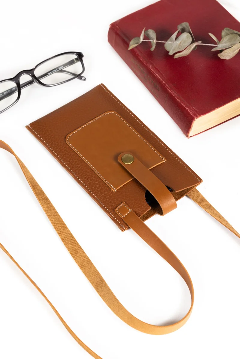 نوثينج Leather Snap Closure Hanger Phone Bag with Card Holder Compartment